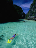 Snorkelling in the Big Lagoon, El Nido, Miniloc Island, Palawan, Philippines