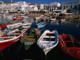 Boats in Harbour, Mykonos Town, Greece Photographic Print