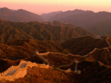 Buy Hills and Great Wall of China at Dusk, Badaling, China at AllPosters.com
