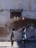 Street Basketball Game in Old Havana, Havana, Cuba