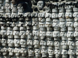 Wall of Skulls in Templo Mayor, Zocalo District, Mexico City, Mexico