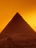 Pyramid of Khafre and Sphinx, Giza Plateau, Old Kingdom, Egypt