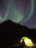 Buy Northern Lights and Camper Outside Tent, Brooks Range, Arctic National Wildlife Refuge, Alaska, USA at AllPosters.com