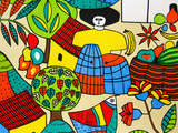 Detail of Llort Painting, Fernando Llort Gallery, San Salvador, El Salvador