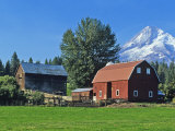 Red Barn in the Hood Valley, Mt Hood, Oregon, USA
