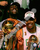 Kevin Garnett & Paul Pierce, Game Six of the 2008 NBA Finals With Trophies