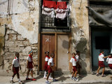 Buy Cuban Students Walk Along a Street in Old Havana, Cuba, Monday, October 9, 2006 at AllPosters.com