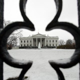 Buy A Light Dusting of Snow Covers the Ground in Front of the White House at AllPosters.com