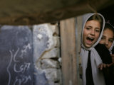 A Student Shouts at a Friend Photographic Print