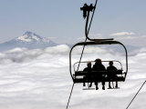 Buy People on the Magic Mile Ski Lift at Timberline Lodge on Mount Hood, Oregon, August 16, 2006 at AllPosters.com