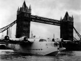 Buy Raf Suderland Flying-Boat Moored Next to Tower Bridge, Thames River, September 1950 at AllPosters.com
