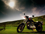 Harley Davidson Motorbike Sitting in Field, June 1998