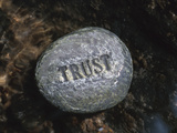 Buy Rock with the Word Trust in Water at AllPosters.com