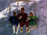 Princess Diana with Her Sons Prince William and Prince Harry on a Chair Lift