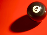 Buy Black and White Eight Ball on with Shadow on Red Background at AllPosters.com
