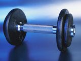 Buy Black Plastic Dumbbell for a Workout at AllPosters.com