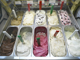 Containers of Gelato Displayed in Freezer