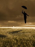 Flying Man with Umbrella