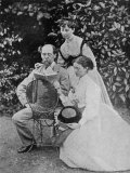 Charles Dickens English Writer at His Home at Gadshill in Kent with His Daughters Kate and Mary
