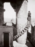 Staircase of the Tower of Palazzo Vecchio in Florence. in the Background the Dome of the Cathedral