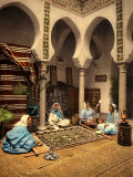 Arabian Ladies Weaving a Moorish Carpet in an Internal Setting of Algiers
