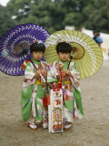 Buy Girls Dressed in Kimono, Shichi-Go-San Festival (Festival for Three, Five, Seven Year Old Children) at AllPosters.com