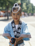 Young Girl, Child Dressed in Yukata, Traditional Dress, Kyoto, Honshu, Japan