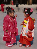 Girls Dressed in Kimono, Shichi-Go-San Festival (Festival for Three, Five, Seven Year Old Children)