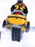 Snowmobile in Mid-Air, Colorado, USA