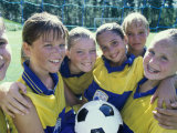 Portrait of a Smiling Girls Soccer Team