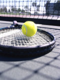 Tennis Ball on a Tennis Racket