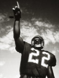 Low Angle View of an American Football Player Pointing Up