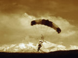 Parachutist with Mountain Background