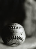 Close-up of a Worn Baseball