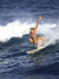 Buy Female Surfer Riding a Wave at AllPosters.com