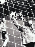 Buy Female Goalie Attempting to Stop a Soccer Ball at AllPosters.com