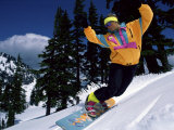 Snowboarder in Neon Colors