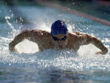 Young Man Swimming the Butterfly Stroke