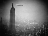 The Zeppelin Hindenburg Floats Past the Empire State Building