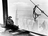 A Steel Worker Rests on a Girder at the 86th Floor of the New Empire State Building Photographic Print