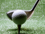 Close-up of a Golf Club Next to a Golf Ball