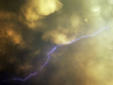 A Lightning Bolt is Seen with Clouds as a Storm Passes Over Brookfield, Wis.