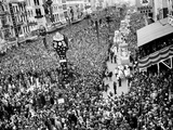 Mardi Gras Revelers Gather at Canal Street