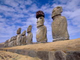 Buy 15 Moais at Ahu Tongariki, Easter Island, Chile at AllPosters.com