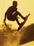 Silhouette of a Man Wakeboarding