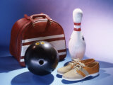 Buy Bowling Ball with a Bowling Pin and Bowling Shoes at AllPosters.com