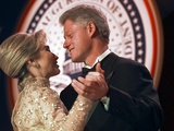 President Clinton Dances with His Wife Hillary at the Veterans Ball Monday