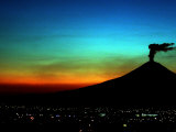 The Popocatepetl Volcano Sends out a Plume of Smoke