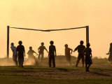 Buy Children from the Toba Qom Ethnic Group Play Soccer During Indegenous Indian Day Celebration at AllPosters.com