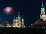 Fireworks on Red Square in Moscow